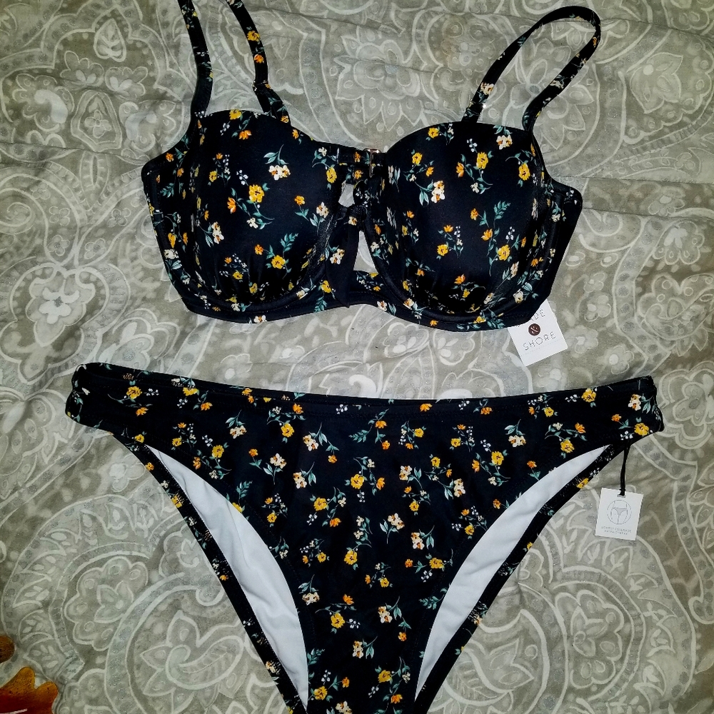 NWT 2 Piece Swim Suit Bikini (Cheeky 36D) + 1x